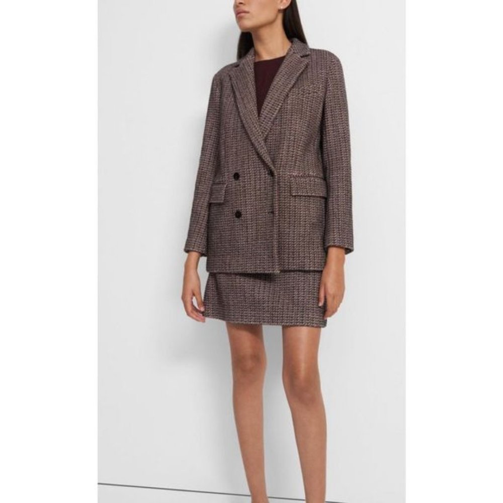 THEORY Piazza Jacket in Checked Tweed Sz. 00 NWT